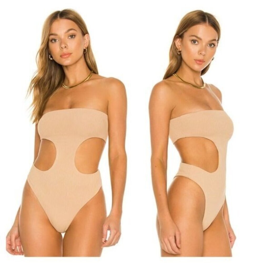 Superdown Darcey Cut Out Bodysuit - Nude